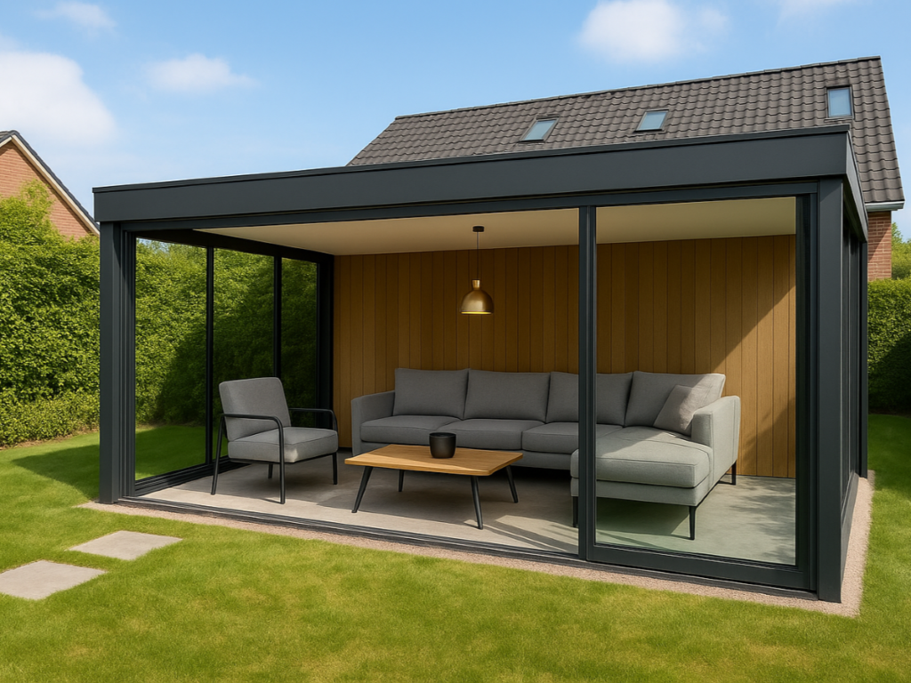 veranda met glazen wanden